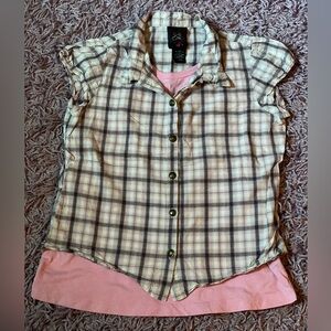 Self Esteem Plaid Kids Shirt with Pink Tank Layer 10